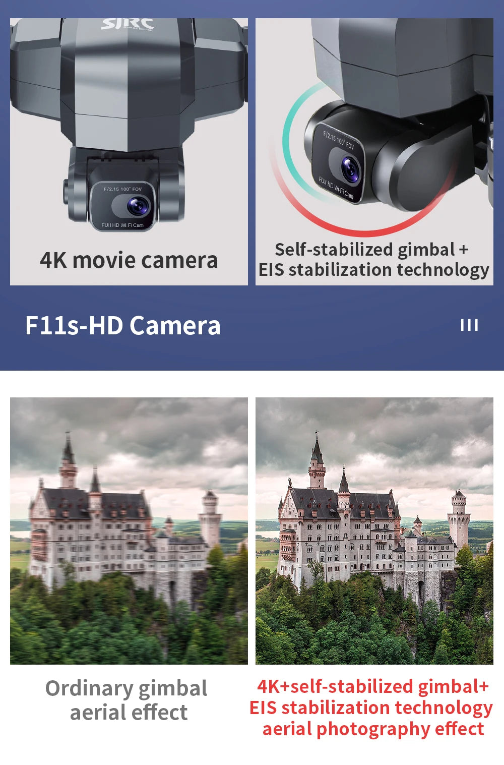 SJRC F11 / F11S  Pro Drone, EIS stabilization technology Flls-HD Camera Ordinary gimbal 4K