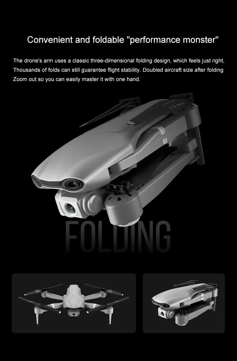 F3 drone - GPS 5G WiFi live video FPV 25 minutes 500m drones 4K HD wide-angle drone 8 F3 drone, the drone's arm uses a classic three-dimensional folding design