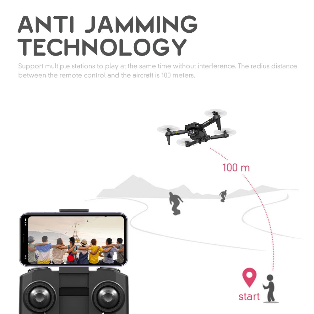HJ78 Mini Drone - 4k Professional HD Dual Camera WIFI FPV Foldable Quadcopter Fixed Height RC Helicopter Gift Toys 29 HJ78 Mini Drone, anti jamming technology support multiple stations to play at the same time