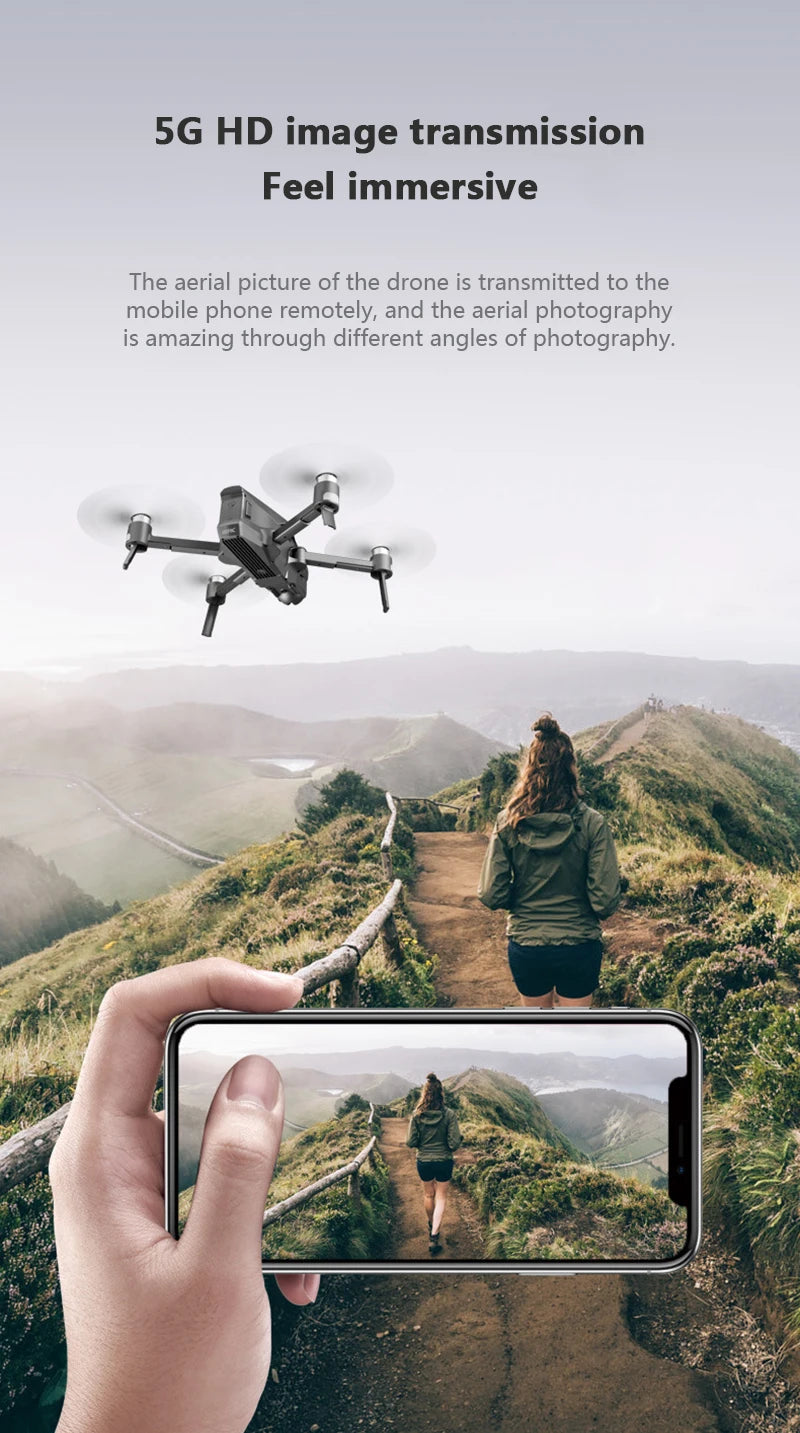 M1 pro drone, 5G HD image transmission Feel immersive The aerial picture of the drone is transmitted to the mobile phone