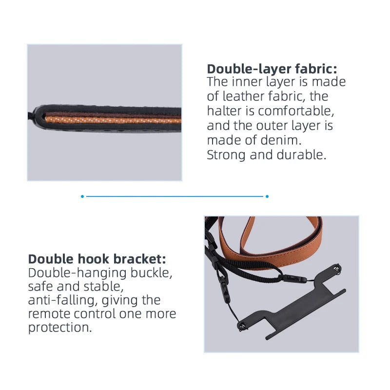 Remote Controller Strap, double-layer fabric: the inner layer is made of leather fabric; the halter is comfortable