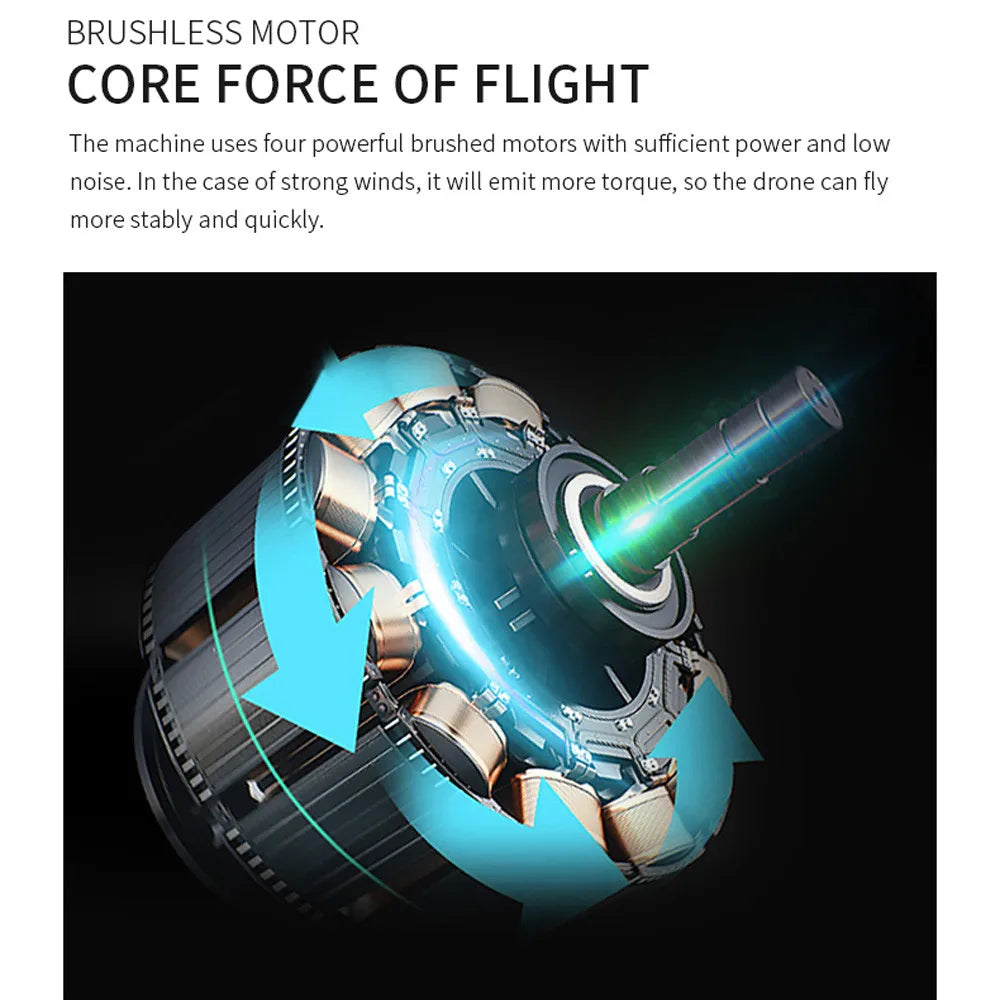 Visuo XS818 GPS Drone - 1800mAh 5G Wifi FPV 4K HD Dual Camera Optical-Flow RC Quadcopter Drones Professional Camera Drone 18 Visuo XS818 GPS Drone, BRUSHLESS MOTOR CORE FORCE OF FLIGHT The drone uses four powerful