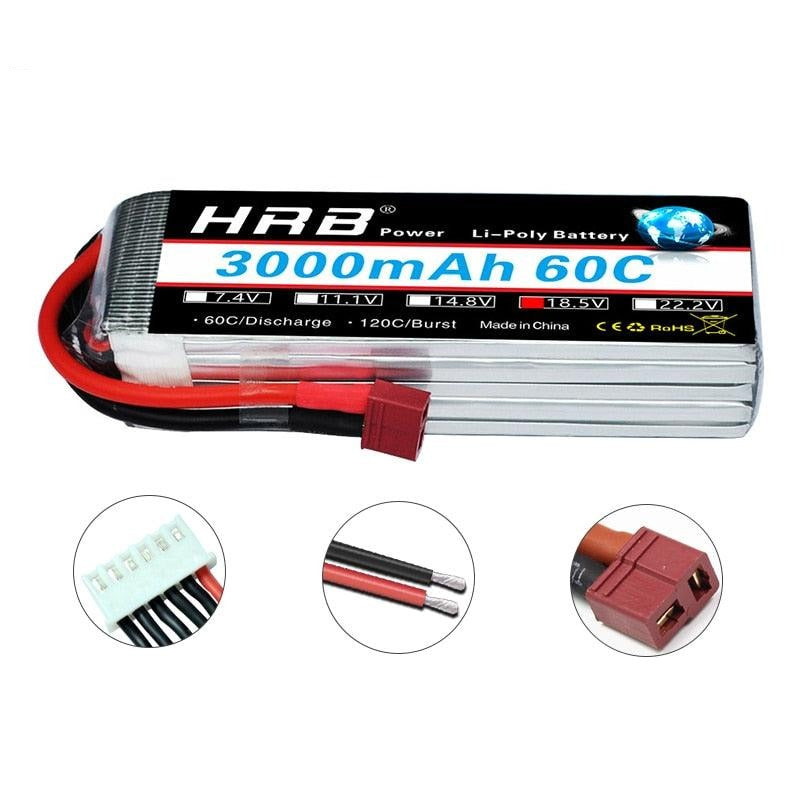 HRB Lipo 5S 18.5V Battery, HPB Power Li-Polv Bettery 3ooomAh 6oc IZ