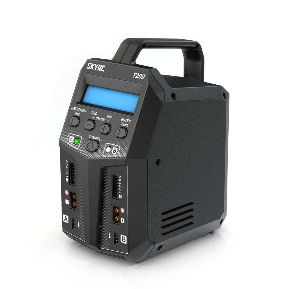 SKYRC T200 Dual AC/DC Balance Charger, skyRC T200 BATTIPROG DEc Stop STATUS ENTER Start