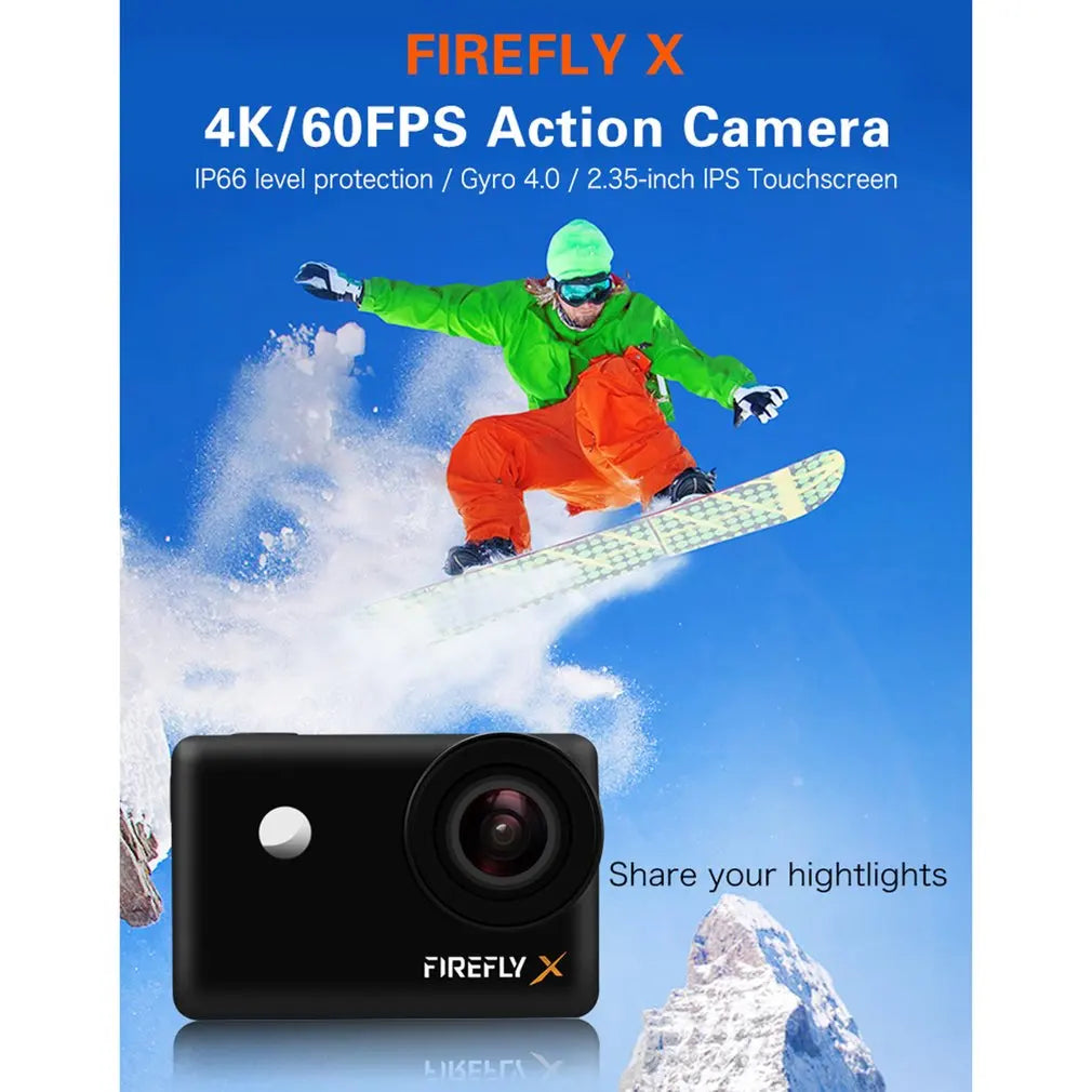 Hawkeye Firefly X / XS Action Camera, FIREFLY X 4K/6OFPS Action Camera IP66 level protection Gy