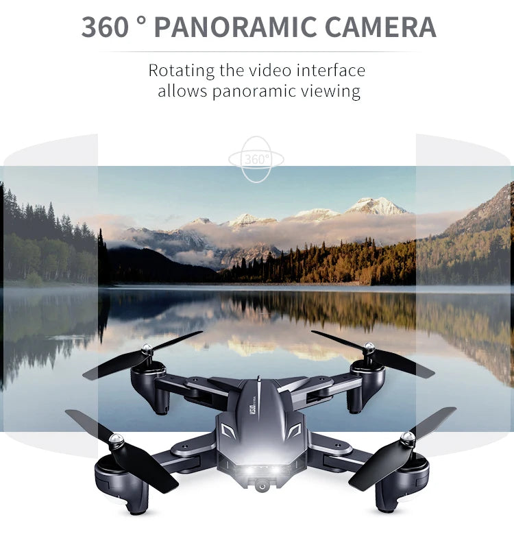 Visuo XS816 Drone, 360 panoramic camera rotating the video interface allows panoramic viewing