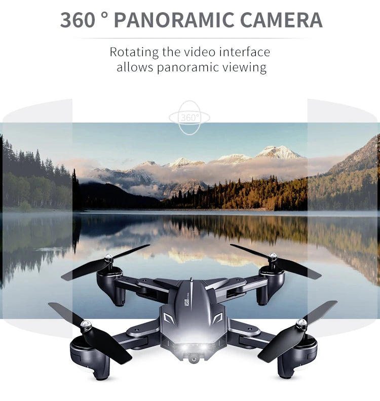 Visuo XS816 Drone - with 50 Times Zoom WiFi FPV 4K Dual Camera Optical Flow Quadcopter Foldable Selfie Drone 20 Visuo XS816 Drone, 360 panoramic camera rotating the video interface allows panoramic viewing