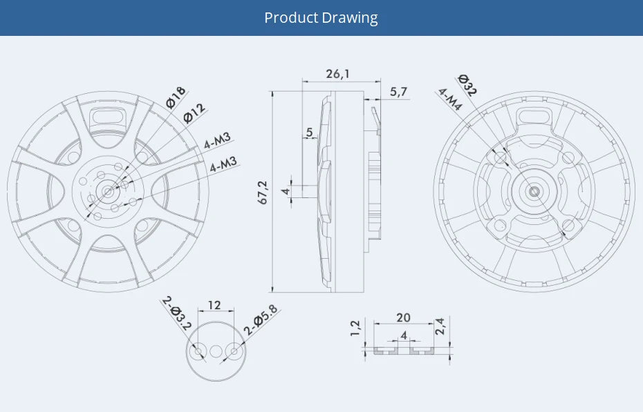 T-MOTOR MN6007II KV160 KV320 Brushless Motor - Max Thrust 6.5kg Long Flight Time Super Light Efficient For VTOL Drone 12 T-MOTOR MN6007II KV160 KV320 Brushless Motor