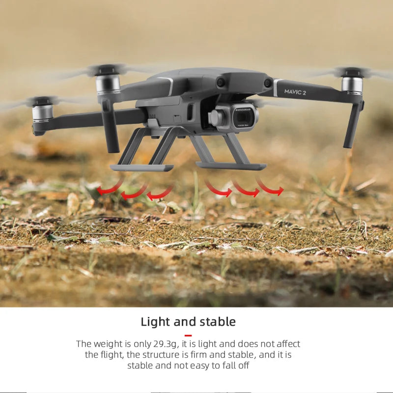 Quick Release Landing Gear, light and stable The weight is only 29.3g, it is light does not affect the