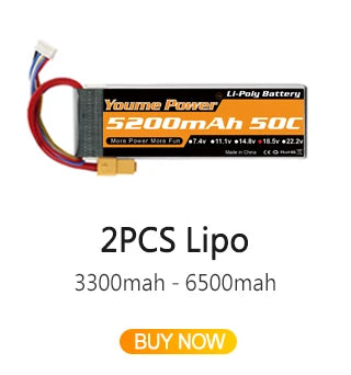 2PCS Youme Lipo 2S 3S 4S 5200mah 6200mah Battery, Ledno Aateen Moue Pulber SZOLMAl Soc Ton