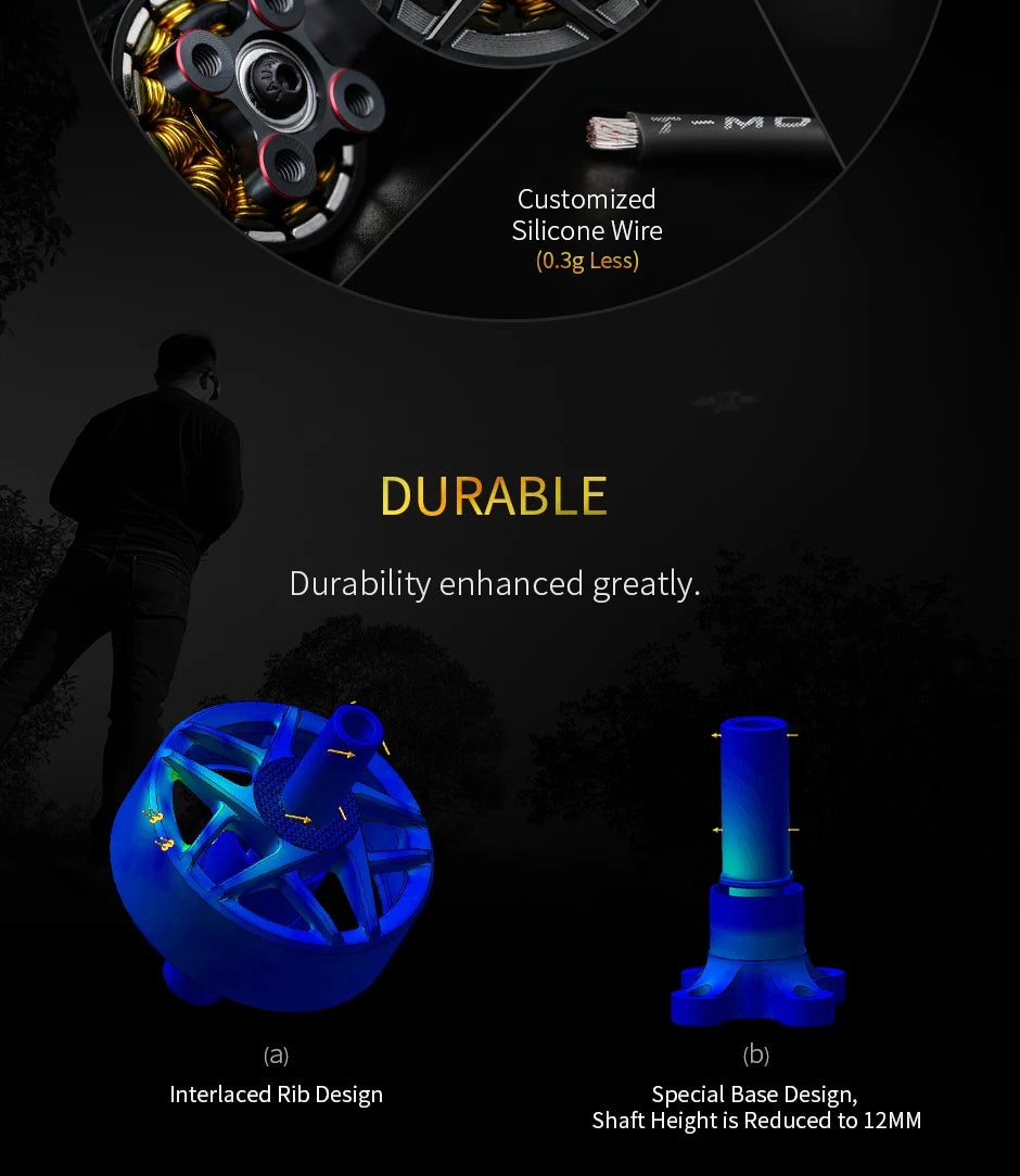 T-motor F40 PRO IV Motor - 1950KV 2400KV Brushless Electrical Motor Max Thrust 1.5KG For FPV Racing Drone FPV Freestyle Frame 10 T-motor, Customized Silicone Wire (0.3g Less) DURABLE Durability enhanced greatly