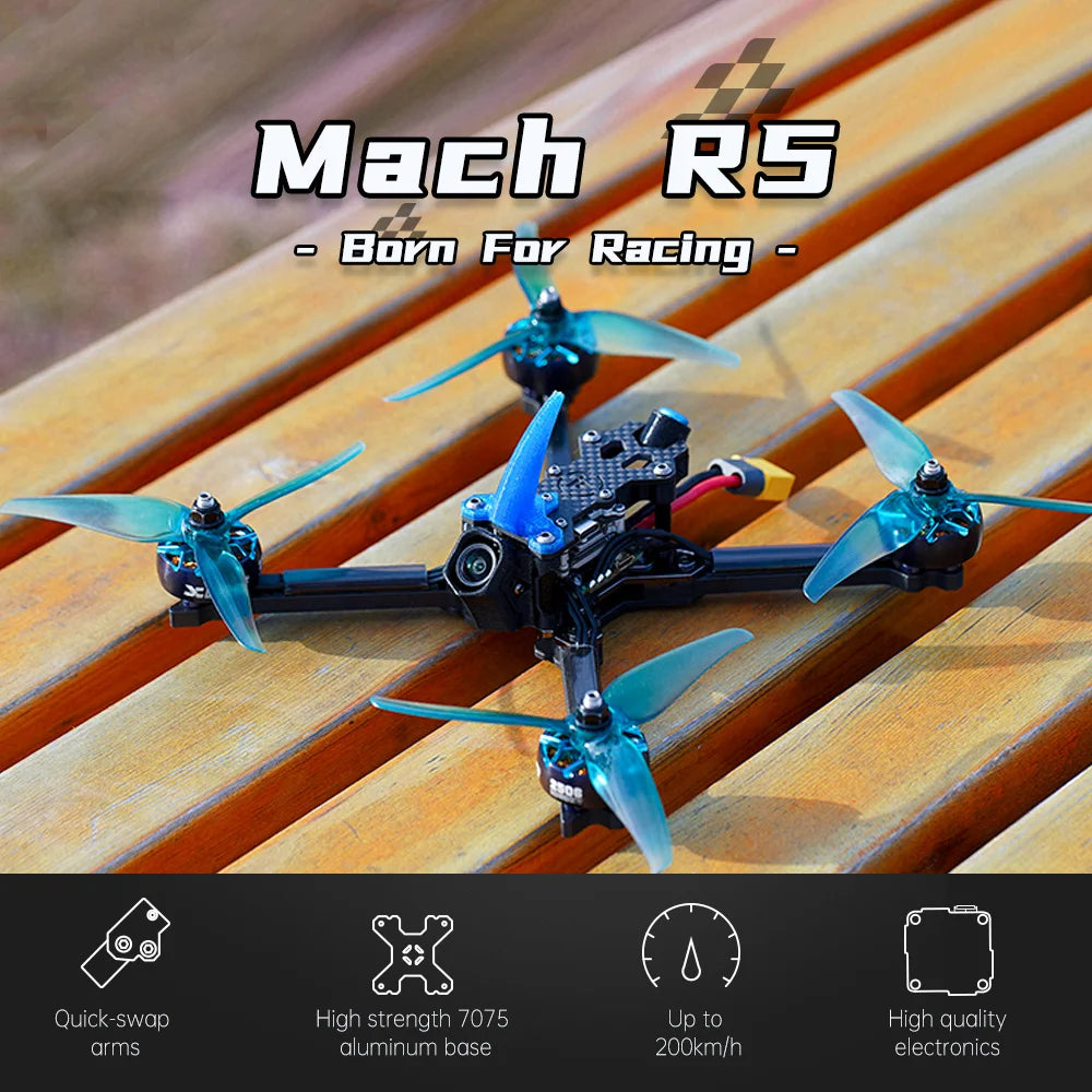 iFlight Mach R5 HD 215mm 5inch 6S FPV, Mach RS O Bor Foy Racmg C Quick-swap High strength