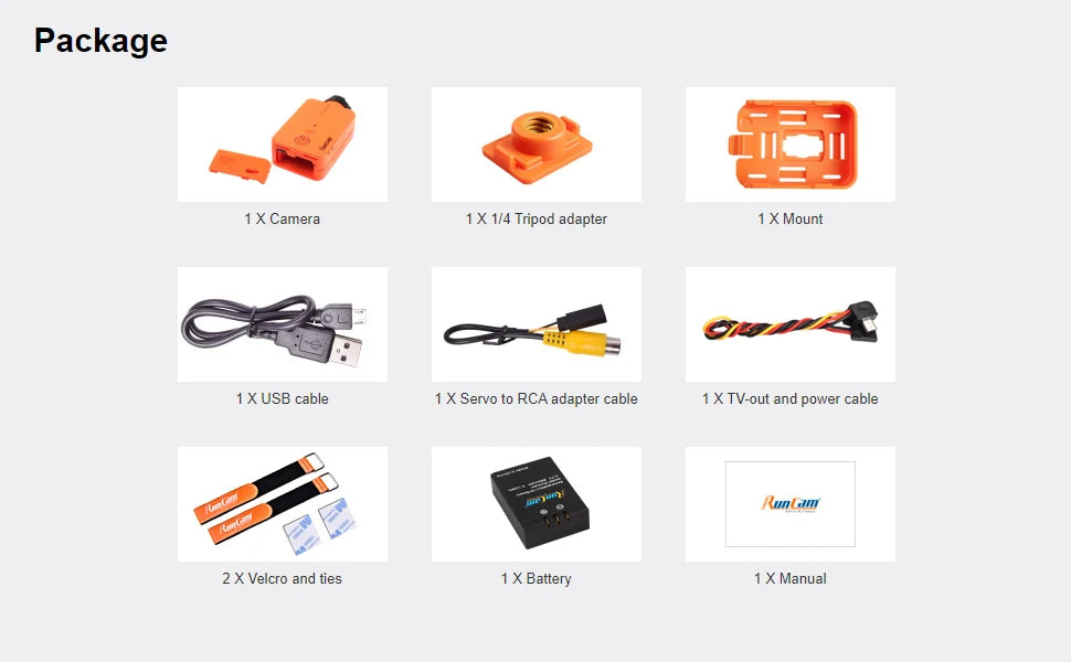 RunCam2 Black Light Action Mini Outdoor Sport Drone Shooting Video Camera Recorder 1080P 60FPS HD Wi-Fi APP Replaceable Battery 13 850mAh Replaceable Battery 90 minutes under 1080p 30fps 60 minutes under