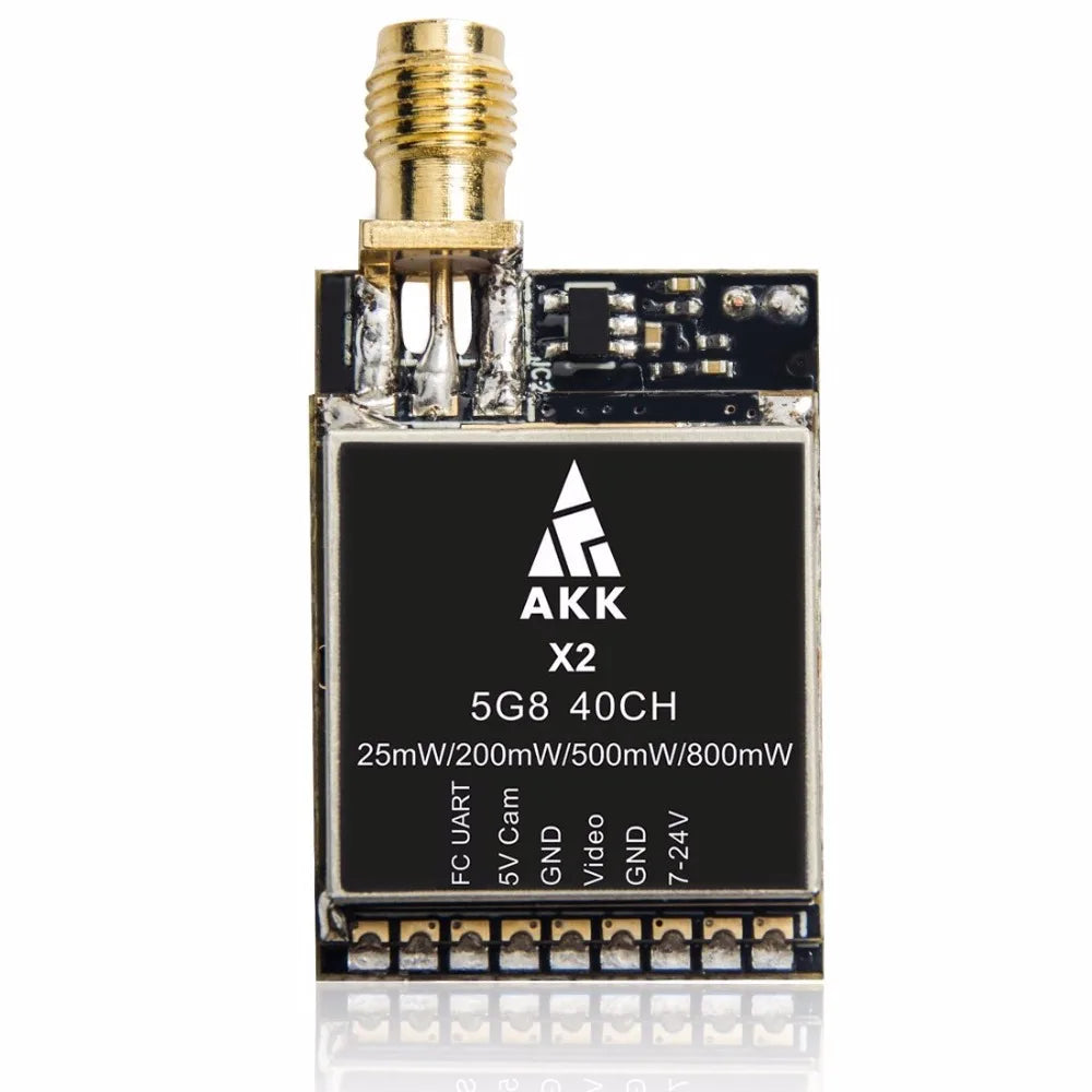 AKK X2P/X2 5.8Ghz 40CH VTX - 0.01mW/25mW/200mW/500mW/800mW Switchable FPV Video Transmitter Compatible Betaflight OSD FC 23 AKK X2P/X2 5.8Ghz 40CH VTX, AKK X2 is a factory specializing in the production of FPV