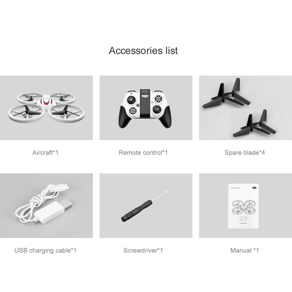 S123 Mini Drone - Remote control Quadcopter Aircraft Radio control UFO Hand Control Altitude Hold Helicopter toys for Kids boy 31 S123 Mini Drone, accessories list aircraft*1 remote control*1 spare blade*4