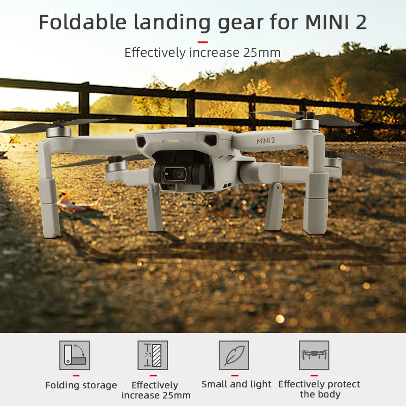 Landing Gear, Foldable landing gear for MINI 2 Effectively increase 25mm MINI 2 Folding storage Effectively