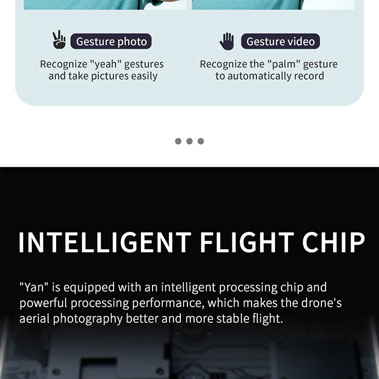 G108 Pro MAx Drone, the "yan" is equipped with an intelligent processing chip and powerful processing performance . the