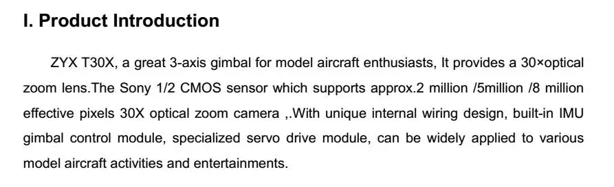PEEPER Z30X 30x 2000Hz high-definition optical three-axis zoom gimbal/5 mp/ HDMI Z30 time output Z30A5 for industry applications 12 Sony 1/2 CMOS sensor supports approx.2 million /Smillion /8 million