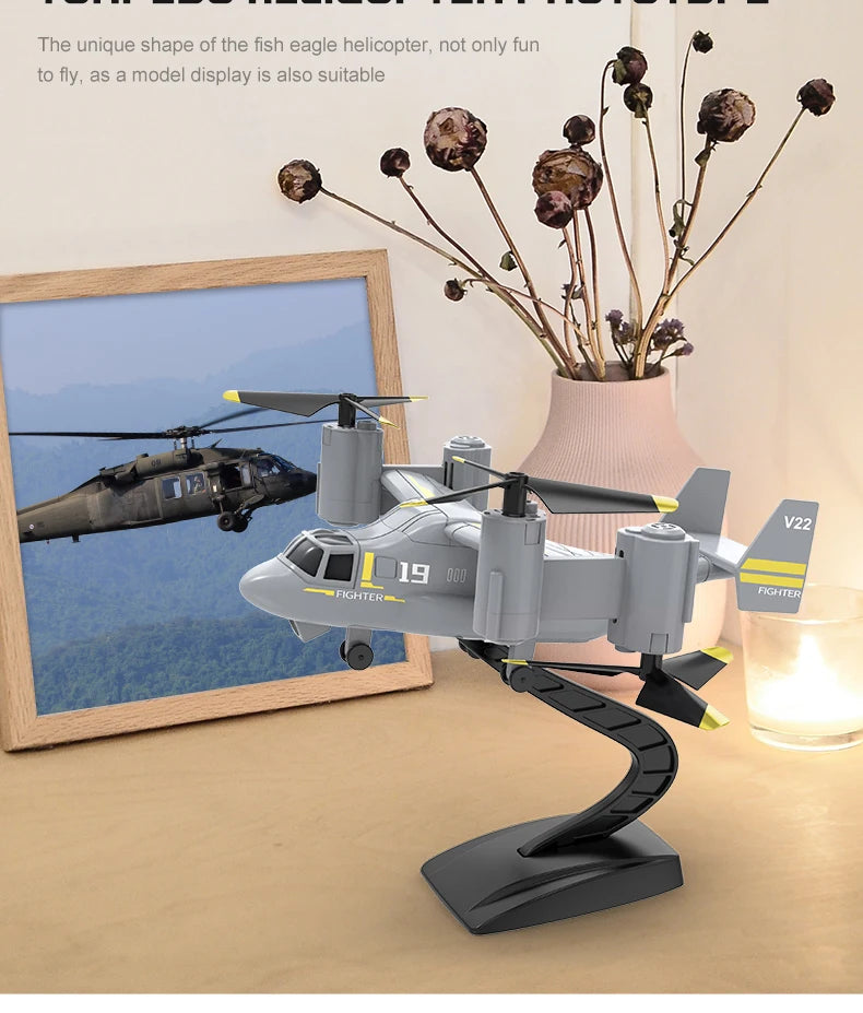 LM19 New 2-in-1 Drone, the unique shape of the fish eagle helicopter; not only fun to fly, as