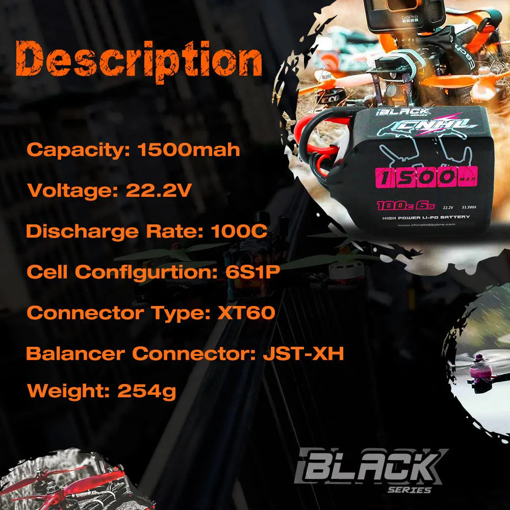 4PCS CNHL 6S Lipo Battery, Description Capacity: 150Omah d50 [nail Voltage