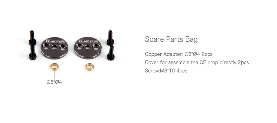 T-Motor P12*4 Prop, DMotOR d Motoi Spare Parts Bag Copper Adapter: