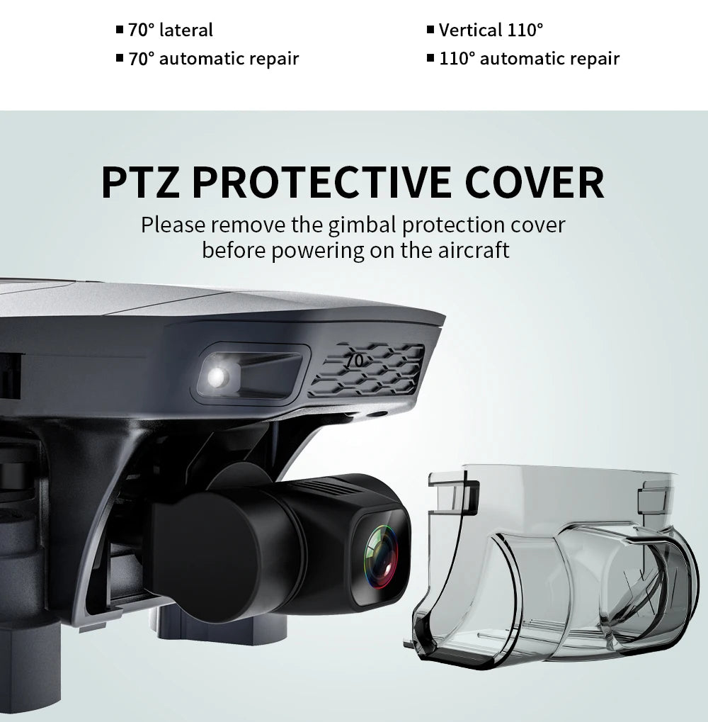 SG907 MAX Drone, Please remove the gimbal protection cover before powering on the aircraft .