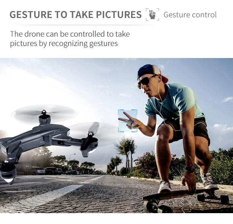 Visuo XS816 Drone, drone can be controlled to take pictures by recognizing gestures .