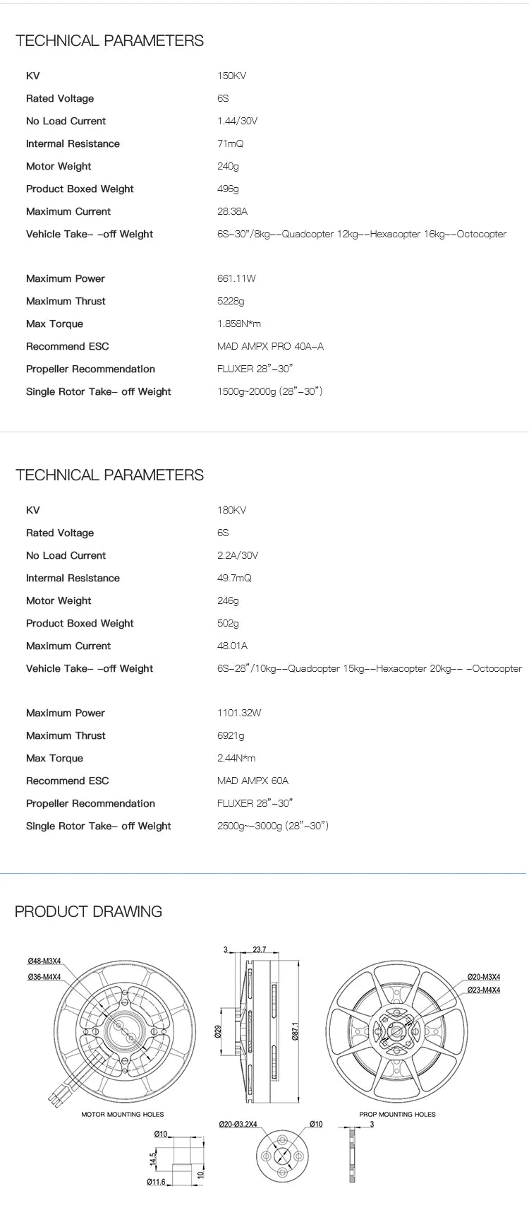MAD M8C08 8108 EEE V3 Drone Motor, High-performance brushless DC motor for drones, offering efficiency and lightness.