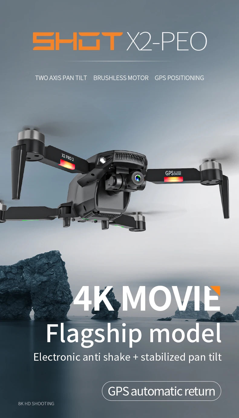 X2 Pro2 GPS Drone, EHETX-PEO TWO AXIS PAN TILT BR