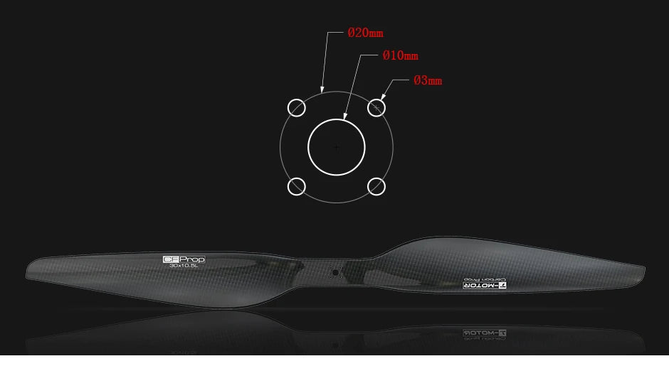 T-motor P30*10 Prop, 020mm 010mm 03mm (Prop nen HOLOM- Got