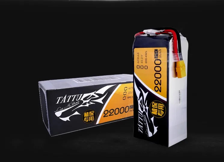 TATTU 22000mAh Battery For Agricultural Drone - 22.2V 6S 488wh LiPO Battery Burst 25C for Big Load Multirotor FPV Drone Hexacopter Octocopter Agriculture Sprayer Drone Accessories 28 TATTU 22000mAh Battery For Agricultural Drone SPECIFICATIONS Use
