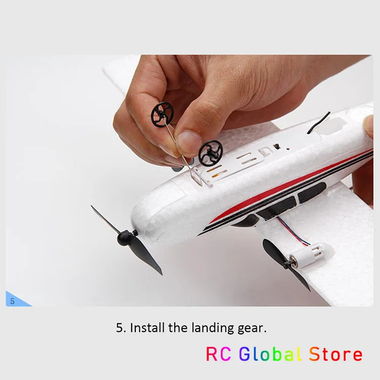Beginner Electric Airplane, 5. Install the landing gear_ RC Globa