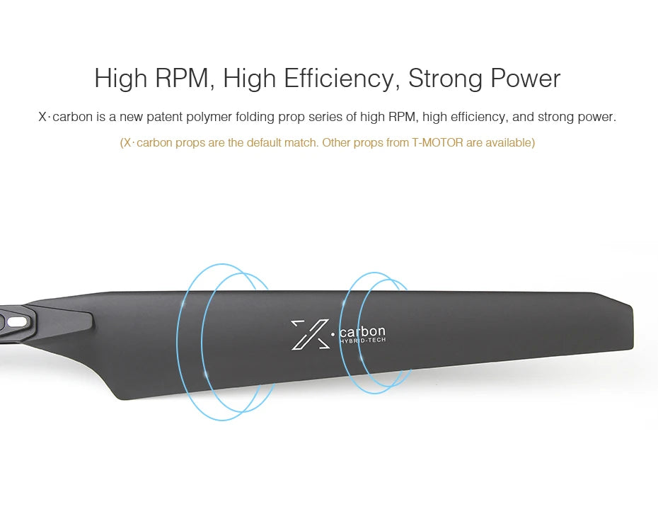 T-motor Coaxial X-U8II Arm Set - Coaxial Drone Turn-key system for Industrial Drone(U8 II Motor + Alpha 60A FOC ESC + Prop) 9 T-motor, X:carbon is a new patent polymer folding prop series of high RPM,