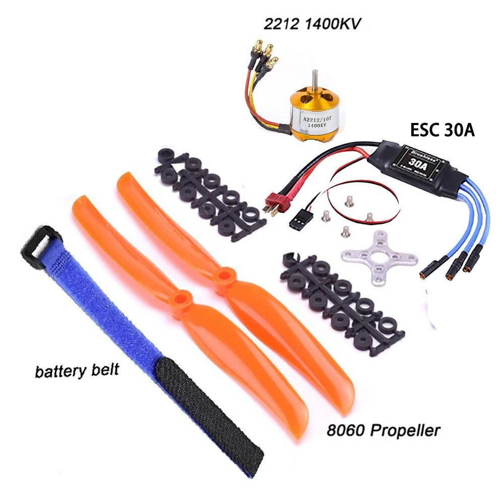 A2212 2212 1400KV Brushless Motor Brushless 30A ESC SG90 9G Micro Servo 8060 Propeller for RC Fixed Wing Plane Spare parts - RCDrone