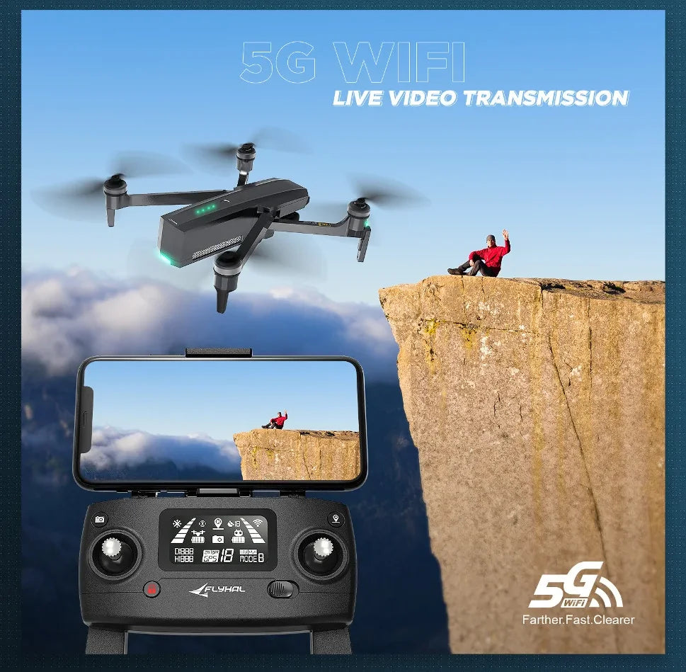 FLYHAL FX1 Drone - 5G WIFI GPS 3-axis Gimbal 50x 4K HD EIS Camera 28mins Flight Time Professional Camera Drone 8 FLYHAL FX1 Drone, WIIFI LIVB VDEO TRANSMISSION 6IB A83B E