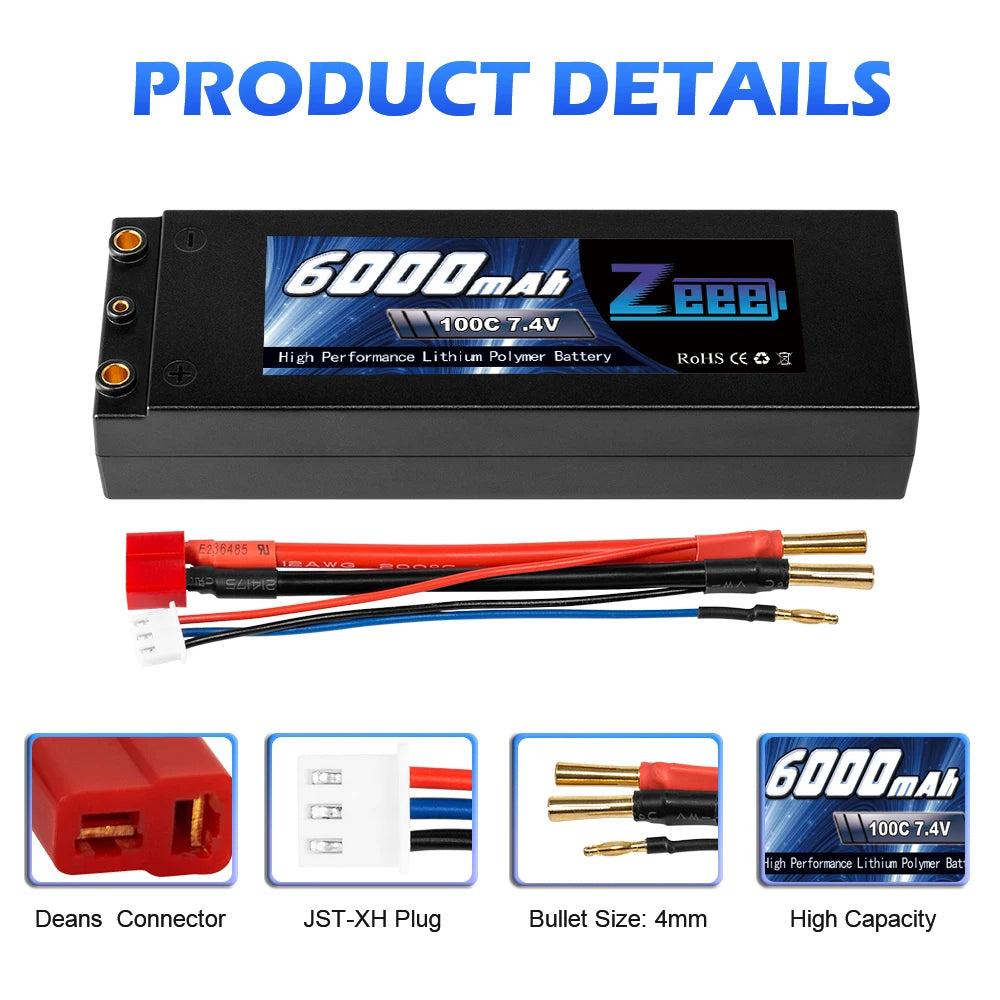 Zeee Lipo Battery, 700C7.4V High Performance Lithiun Po ymer Battery RoHiS