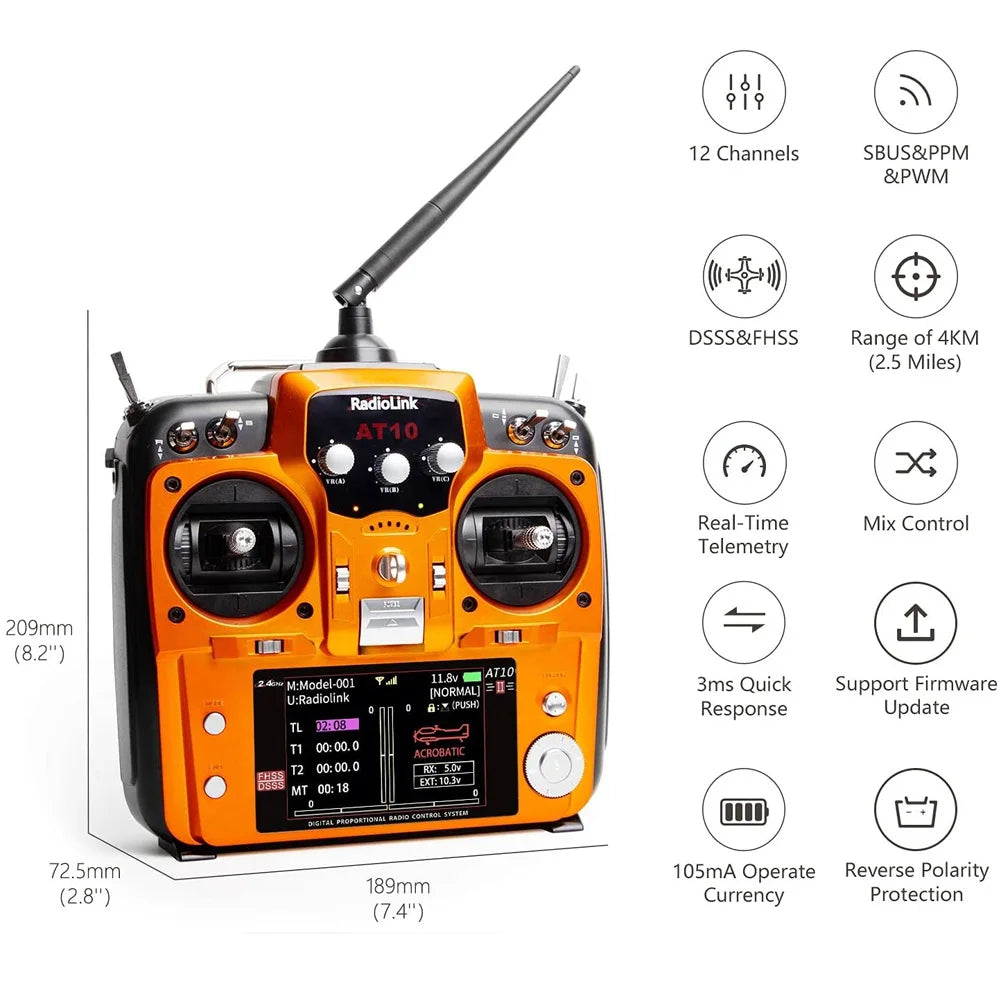 RadioLink AT10 II, RRRadiolink AT4O Real-Time Mix Control Telemetry 209mm (8.