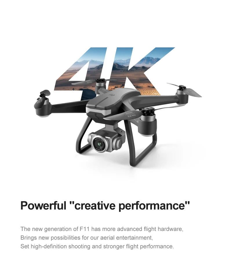 F11 PRO Drone, the new generation of F11 has more advanced flight hardware . high-definition shooting