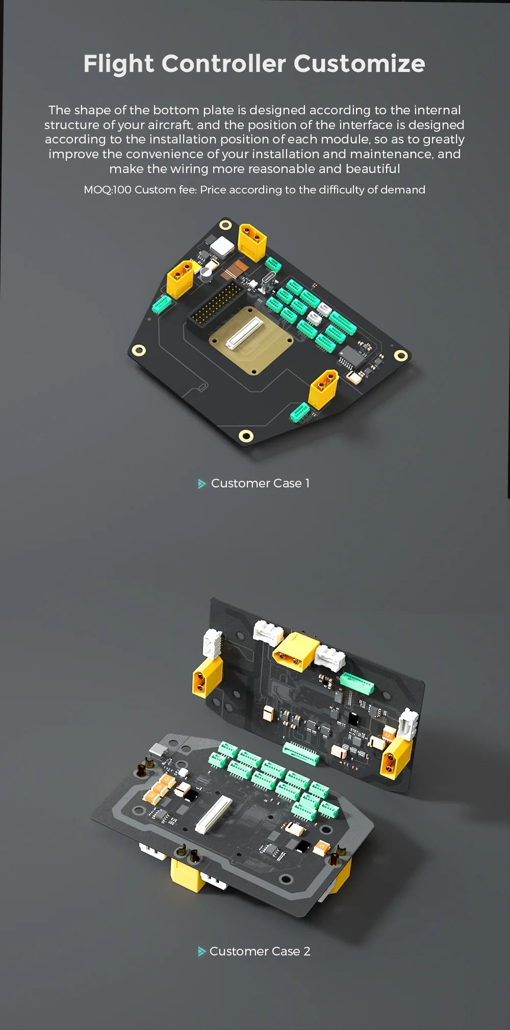 Customize The shape of the bottom plate is designed according to the internal structure of your aircraft 