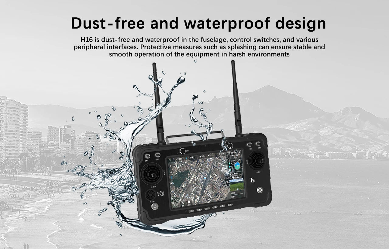 CUAV Black H16 PRO 30km HD Video Transmission System, H16 is dust-free and waterproof in the fuselage; control switches, and various peripheral