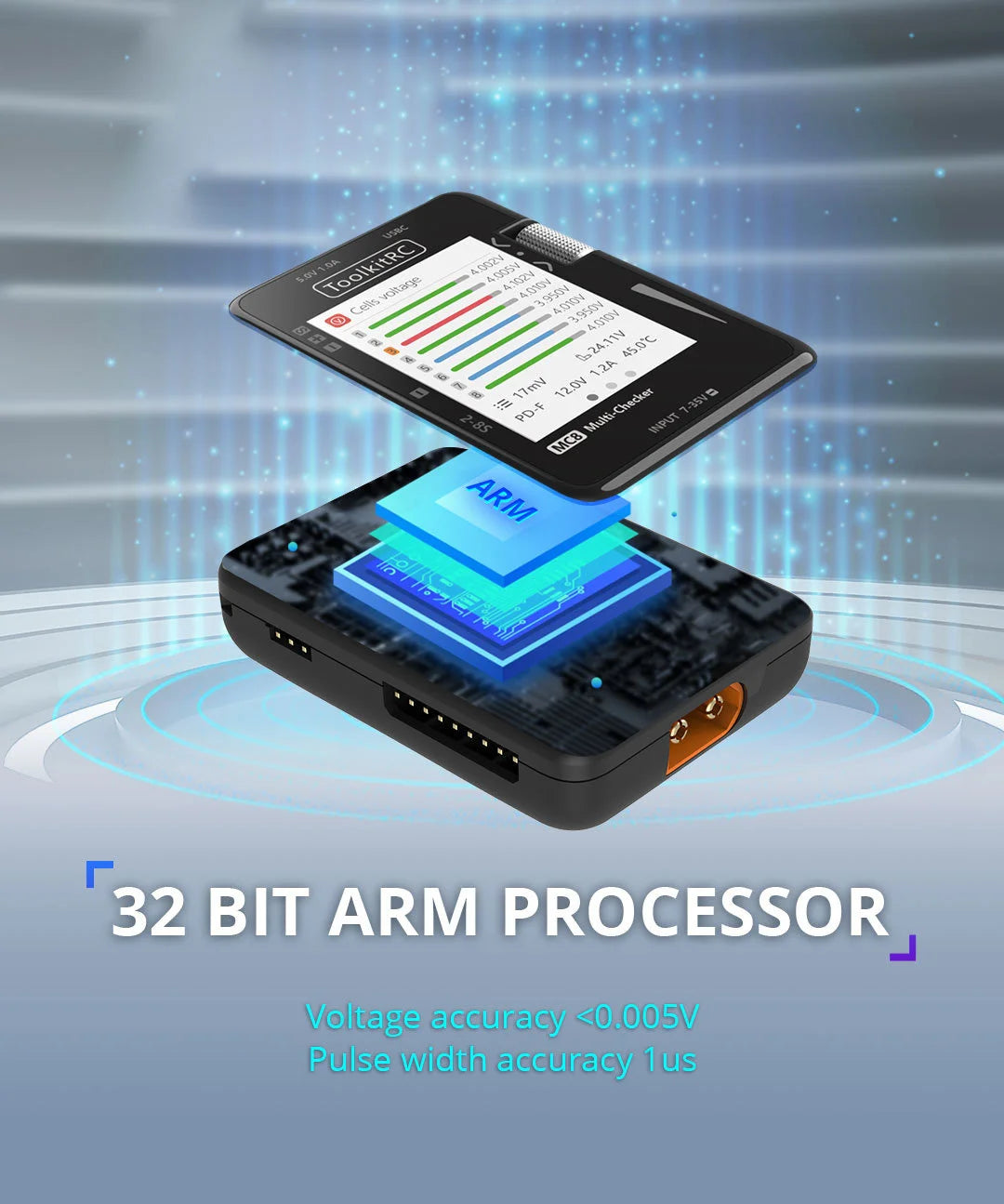 MC8详情页en_07.jpg ToolkitRC MC8, S8 5 85 32 BIT ARM PROCESSOR Voltage accuracy