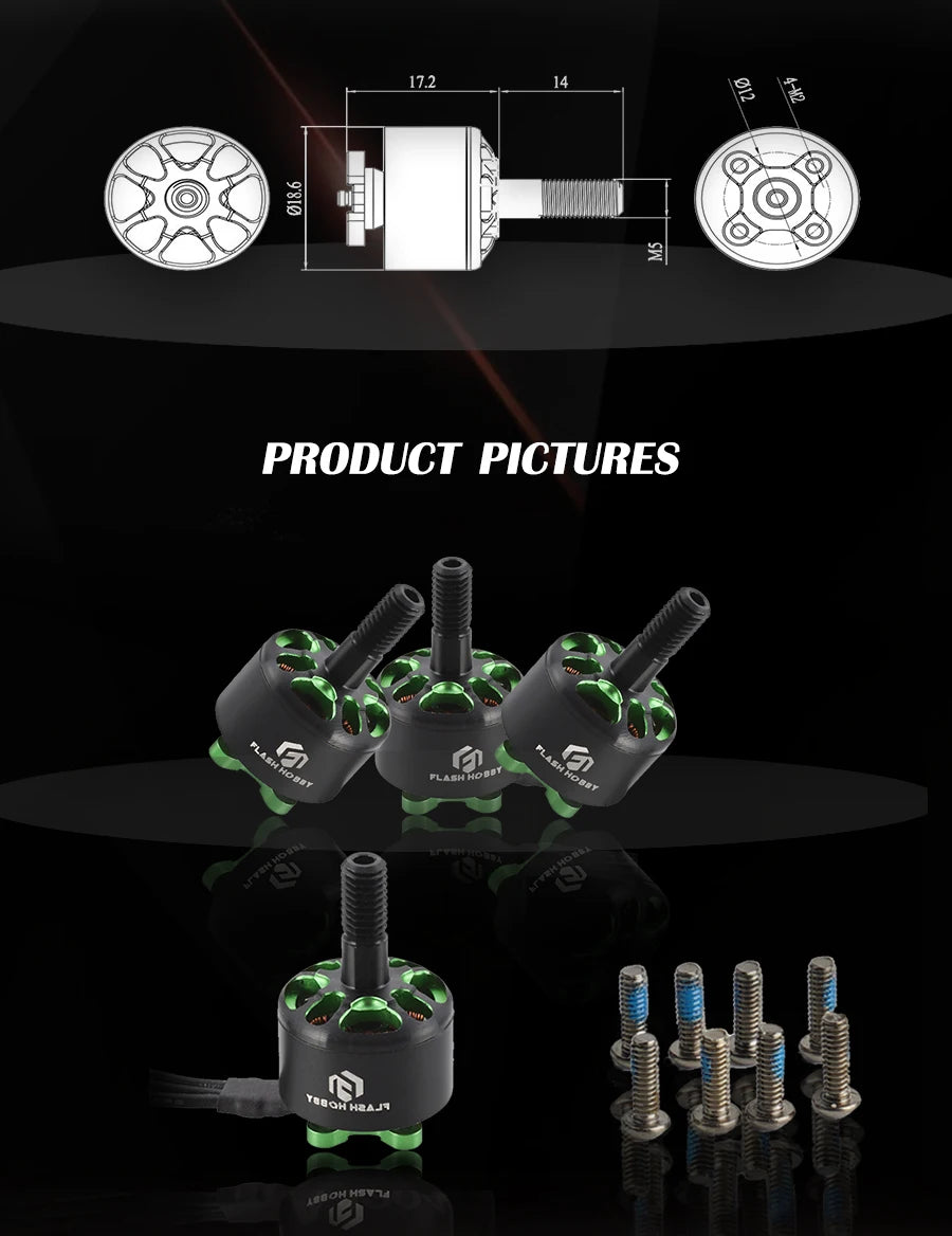 Flashhobby Arthur Series A1408 1408 2800KV 2-6S / 3650KV 2-4S w/ 5mm Shaft Brushless Motor for RC Drone Multirotor Parts 13 Flashhobby Arthur Series A14