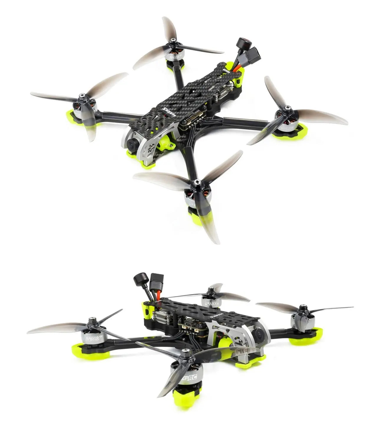 GEPRC MARK5 FPV Drone, Aluminum alloy side plates not only look stunning but reduce weight and add more endurance.