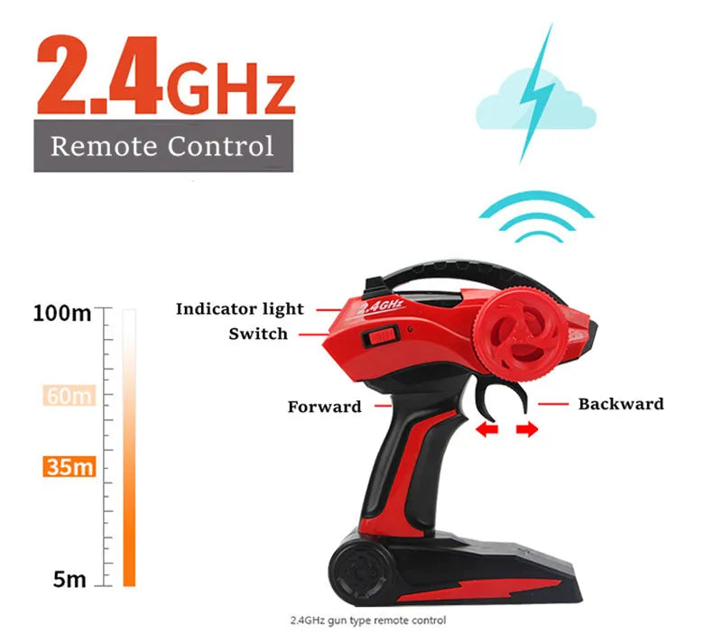 ZWN 1:12 / 1:16 4WD RC Car, 2 AGHz Remote Control 100m Indicator light Switch 0 Forward Backward BS