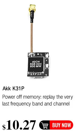 AKK TS5823L/TS5828L VTX - 5.8G FPV Audio Video Transmitter RP-SMA Female for Mini FPV Quadcopter 14 AKK TS5823L/TS5828L VTX, Akk K31P Power off memory: replay the very last frequency band and channel S 10.