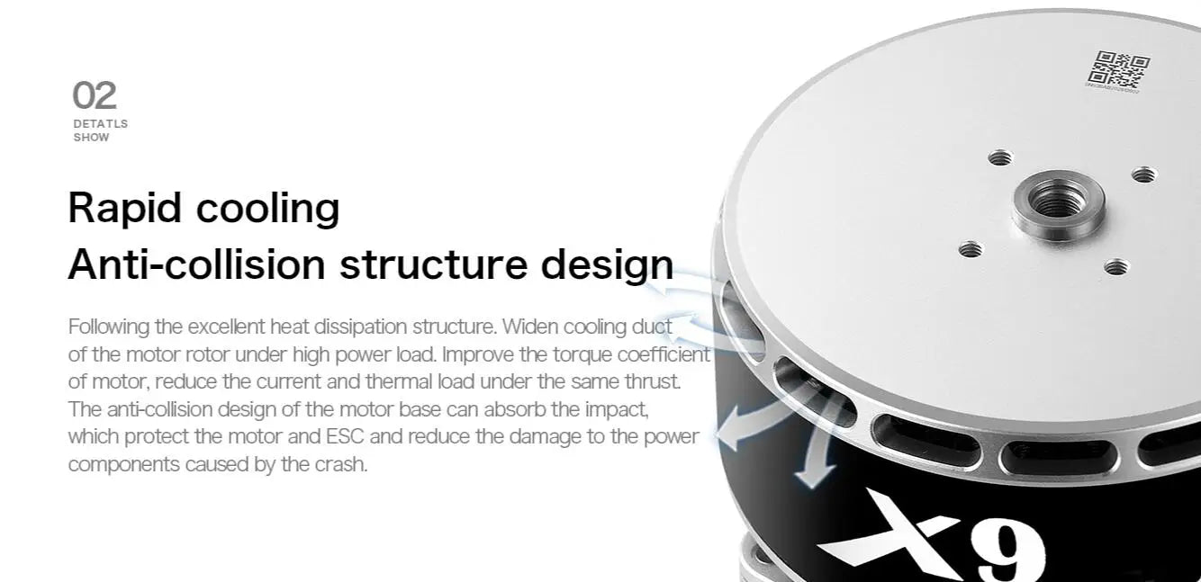 Hobbywing X9 plus Power system - 9260 motor. Hobbywing X9 plus Power system. rapid cooling structure design following the excellent heat dissipation structure . widen cooling