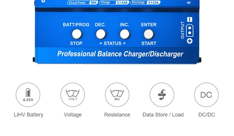 Skyrc iMax B6 V2 Charger - Lipo LiHV NiMh LiFe Battery Balance LCD Screen RC Parts 60W 6A Discharger with XT60 Plug Charging Wire 12 Skyrc iMax B6 V2 Charger, BATTIPROG DEC. INC. ENTER 3 STOP STATUS ST
