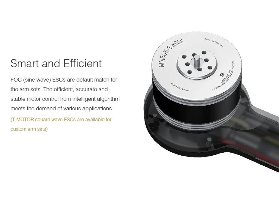 T-MOTOR 501-X Arm Set - Integrated Propulsion System MN501S Brushless Motor+ Alpha40A ESC 8 T-MOTOR 501-X Arm