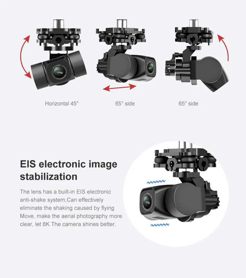 106 Pro Drone, the lens has a built-in EIS electronic anti-shake