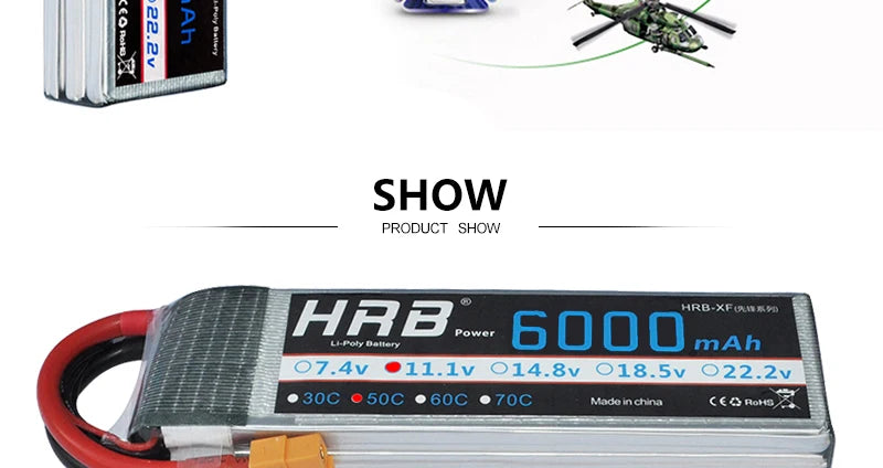 2PCS HRB Battery Lipo 3